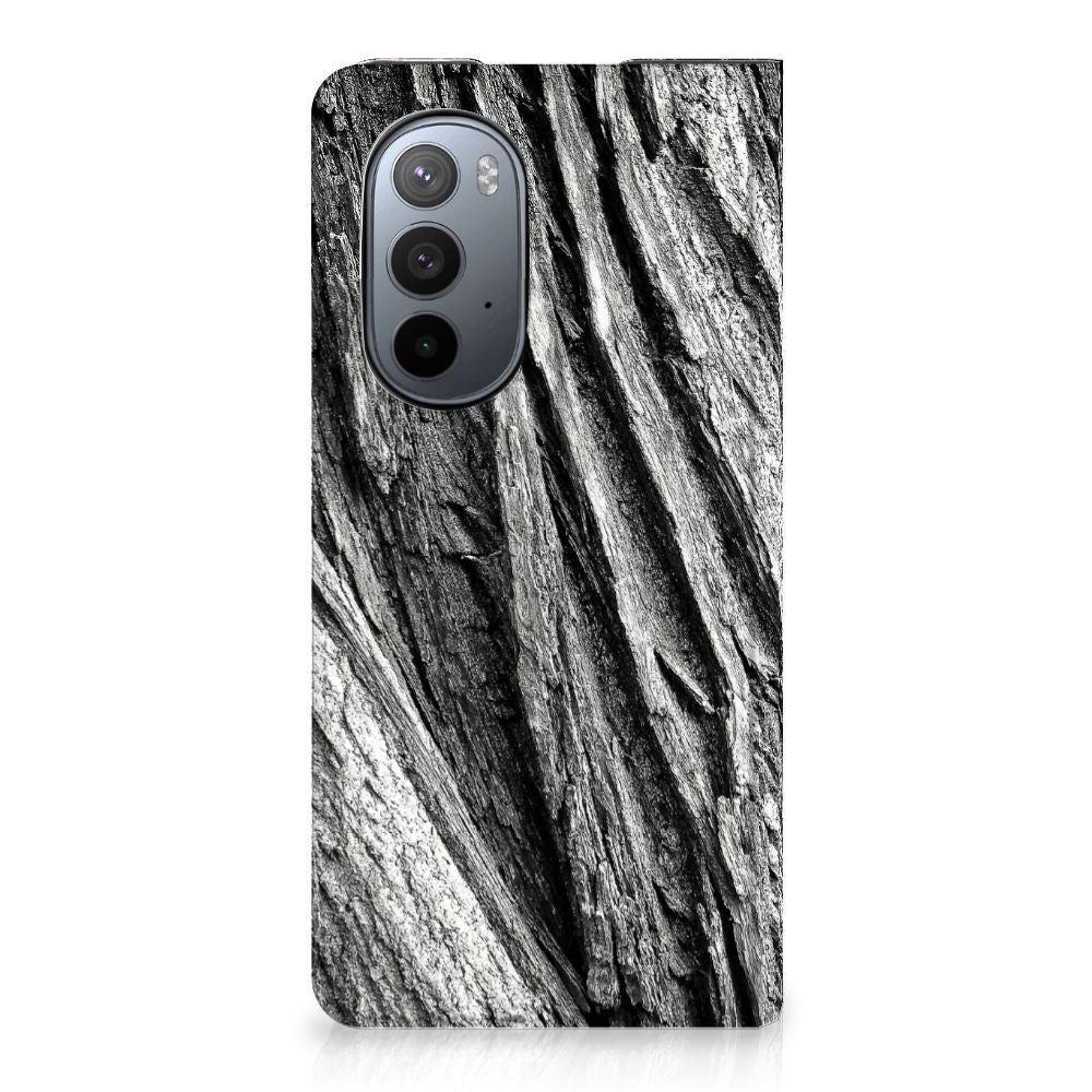 Book Wallet Case Motorola Edge 30 Pro Boomschors Grijs - B2C Telecom