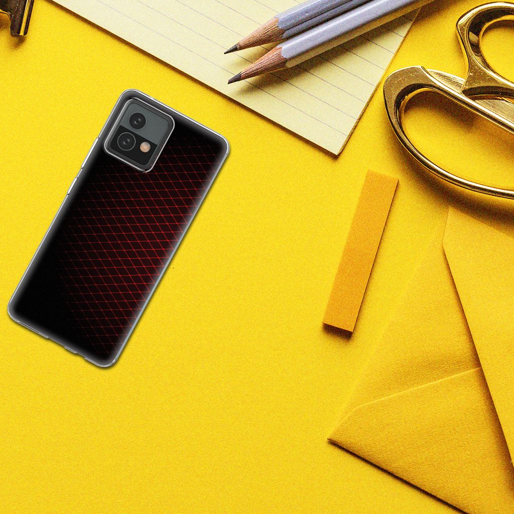Motorola Moto G72 TPU bumper Geruit Rood B2C Telecom