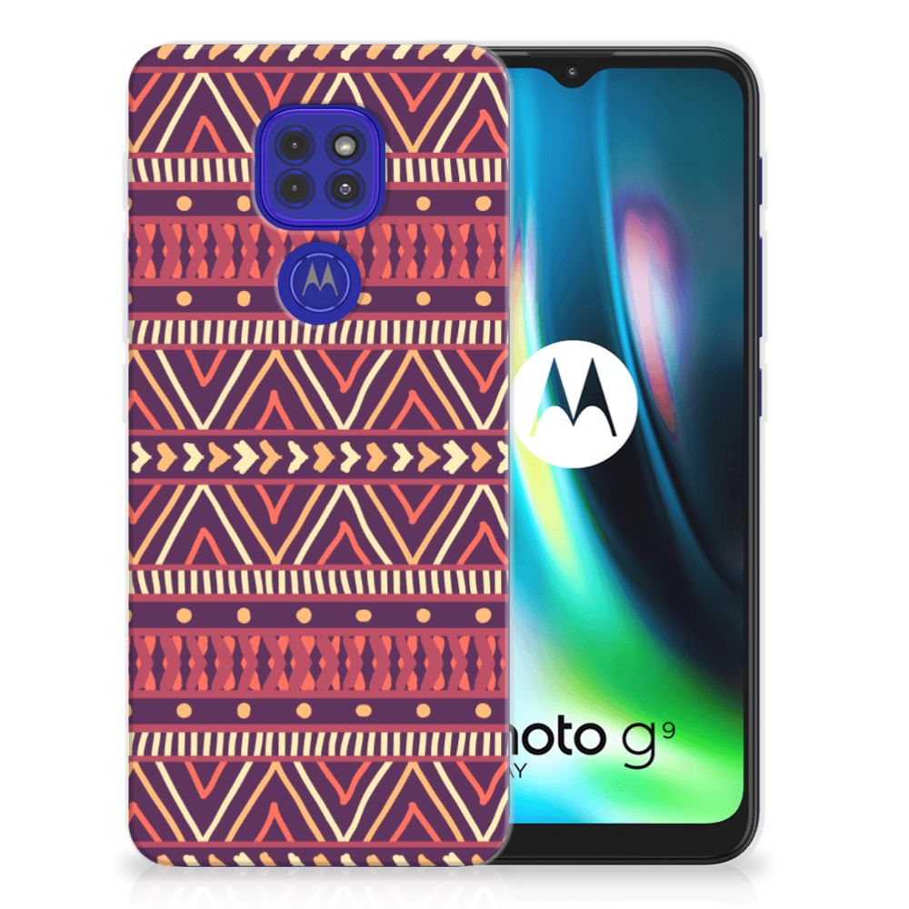 Motorola Moto G9 Play | E7 Plus TPU bumper Aztec Paars B2C Telecom