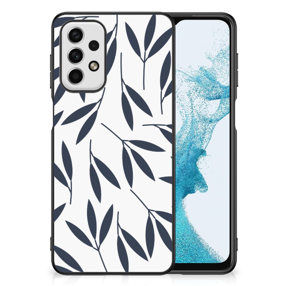 Samsung Galaxy A23 Bloemen Hoesje Leaves Blue B2C Telecom
