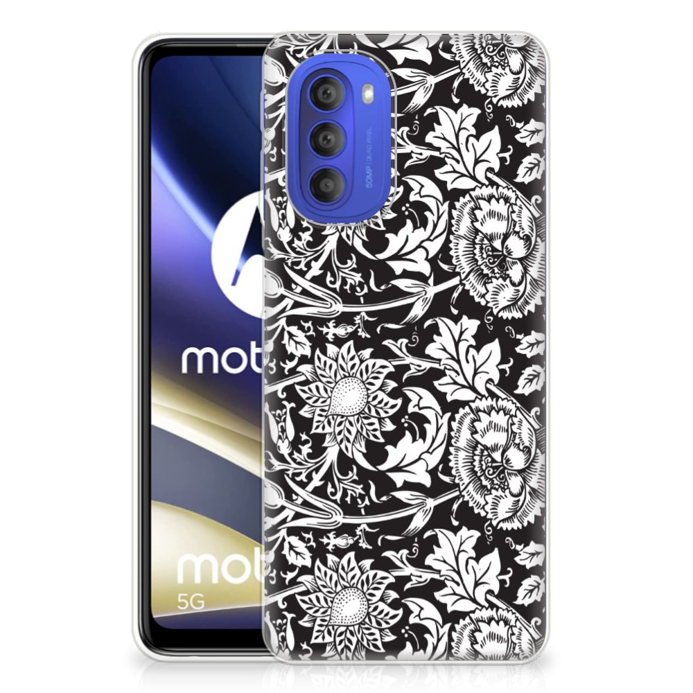 Motorola Moto G51 5G TPU Case Black Flowers