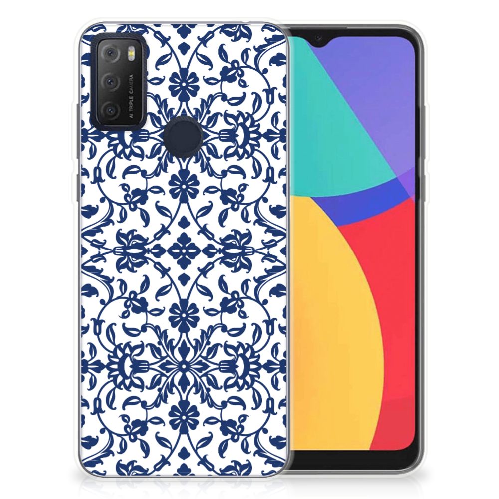 Alcatel 1S (2021) TPU Case Flower Blue