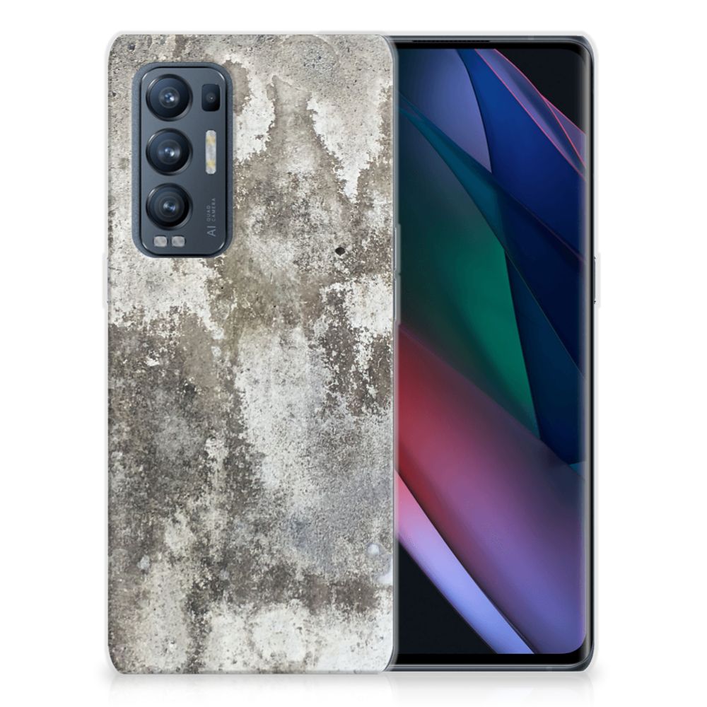 OPPO Find X3 Neo TPU Siliconen Hoesje Beton Print B2C Telecom