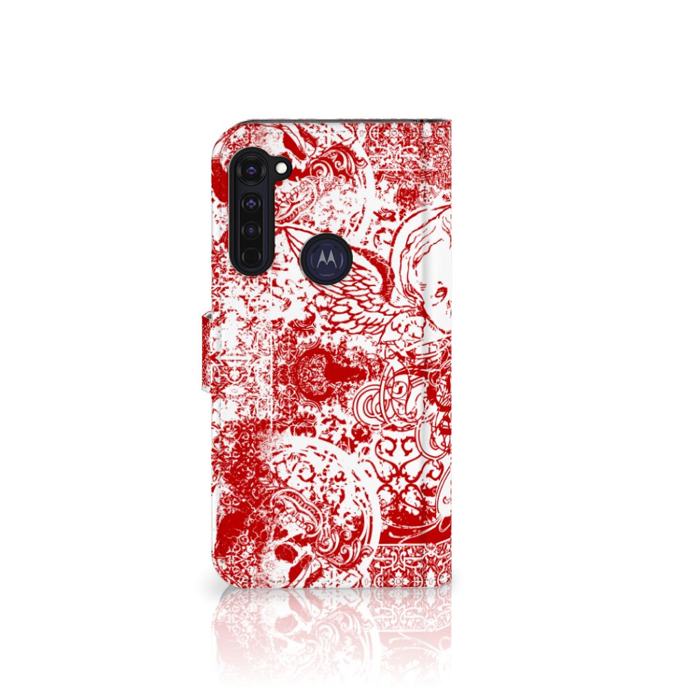 Telefoonhoesje met Naam Motorola Moto G Pro Angel Skull Rood