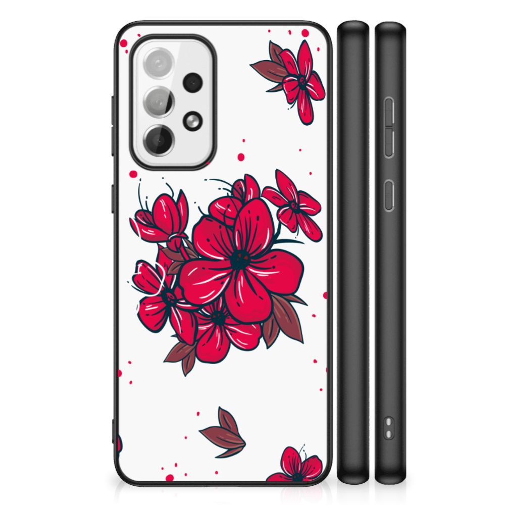 Samsung Galaxy A73 Bloemen Hoesje Blossom Red