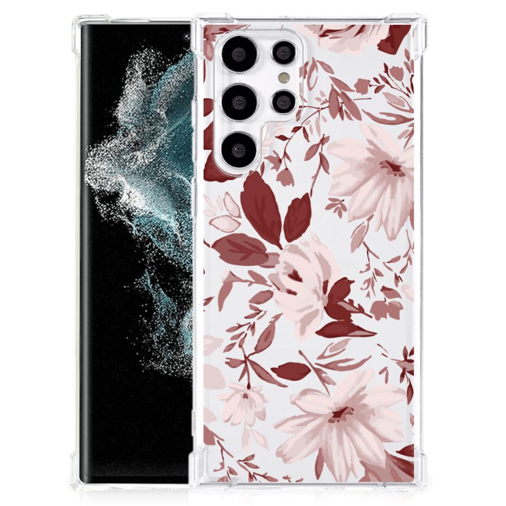 Back Cover Samsung Galaxy S22 Ultra Watercolor Flowers B2C Telecom