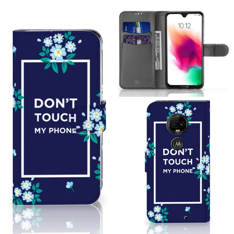 Motorola Moto G7 | G7 Plus Portemonnee Hoesje Flowers Blue DTMP