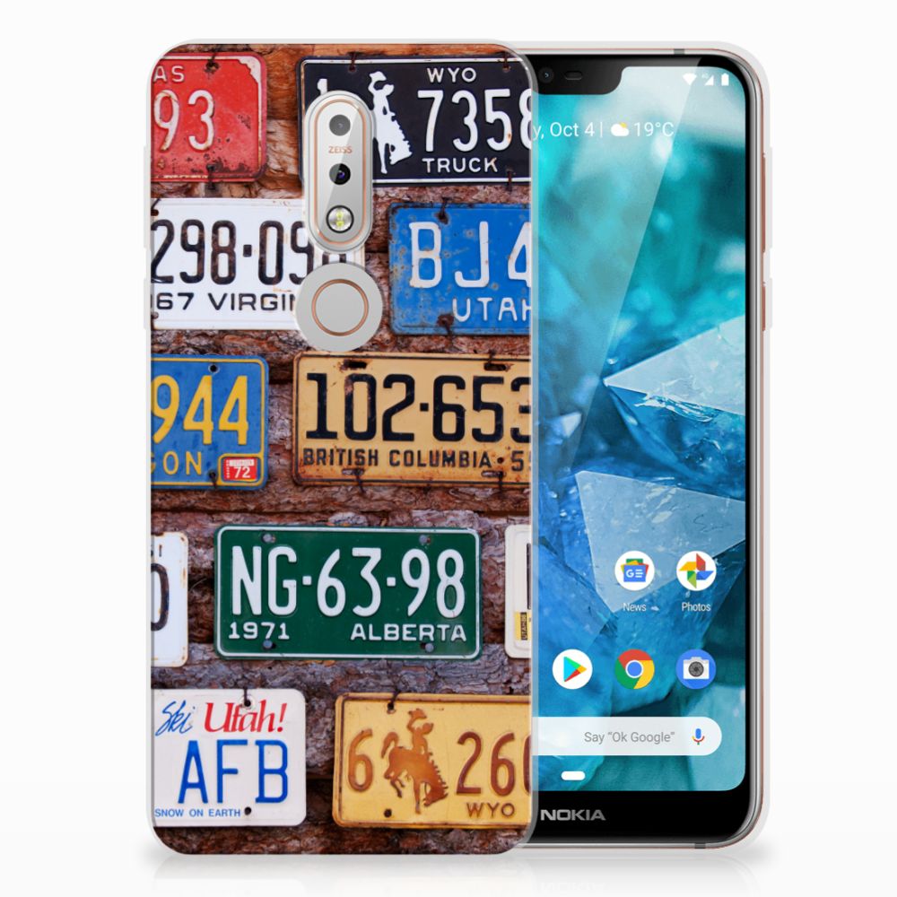 Nokia 7.1 Siliconen Hoesje met foto Kentekenplaten