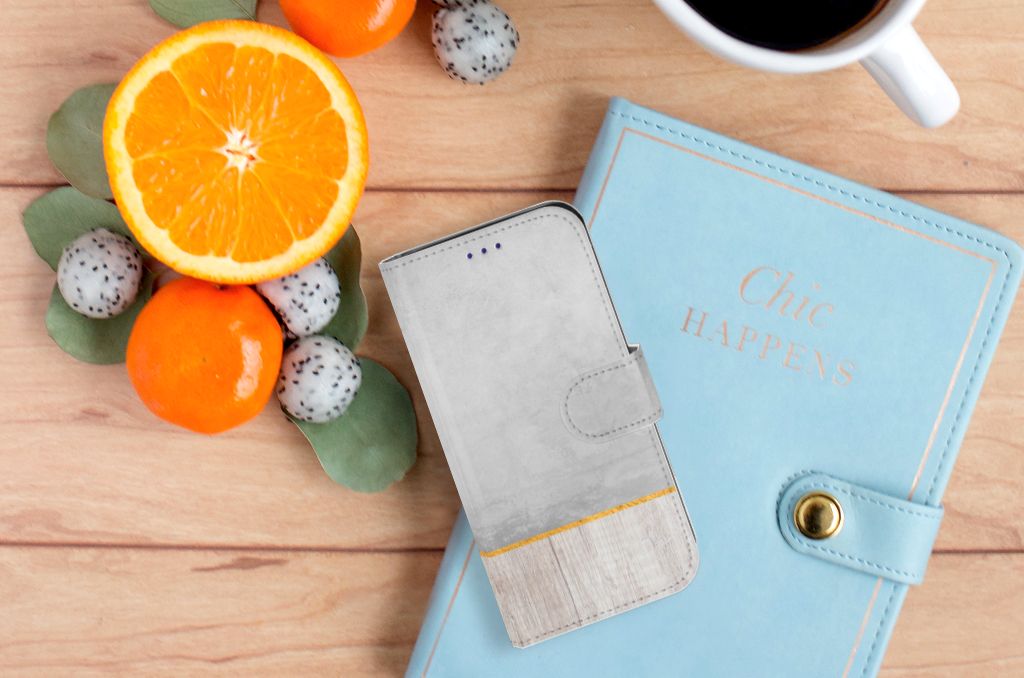 Samsung Galaxy S10e Book Style Case Wood Concrete