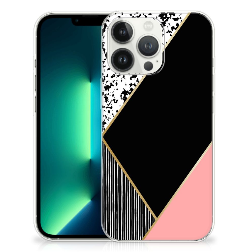 iPhone 13 Pro Max TPU Hoesje Zwart Roze Vormen B2C Telecom