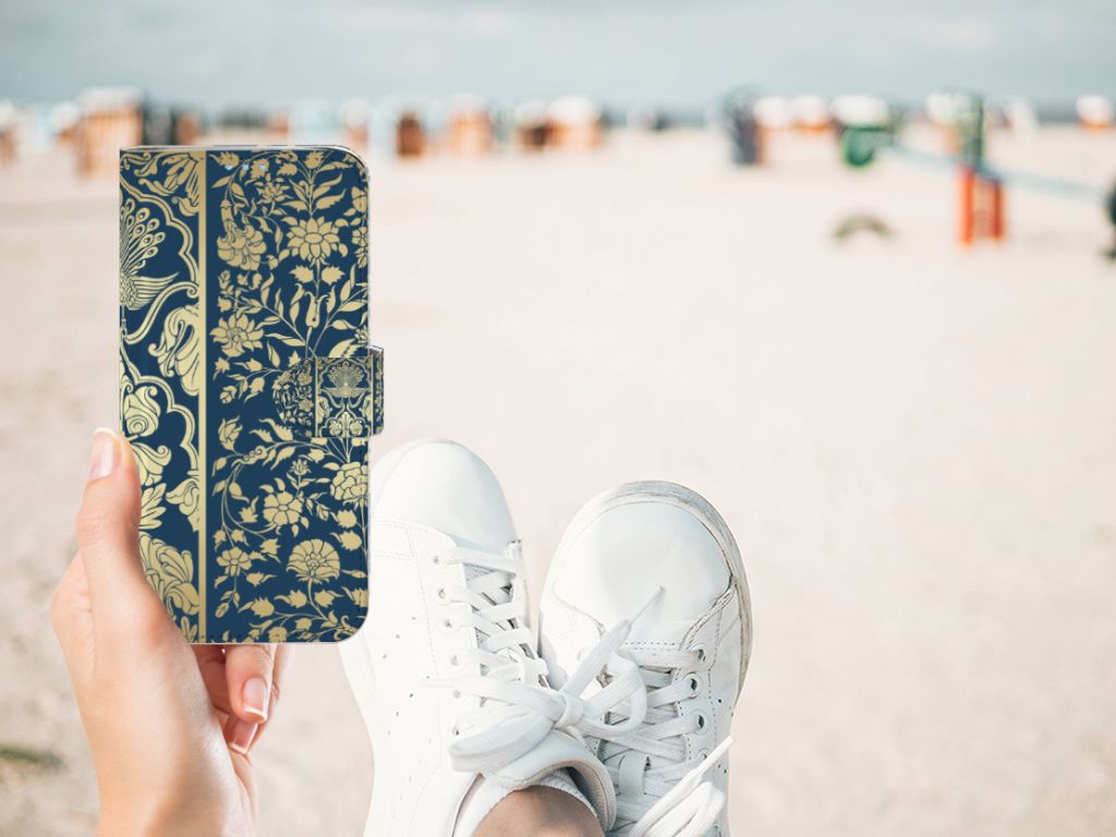 Huawei P40 Lite Hoesje Beige Flowers