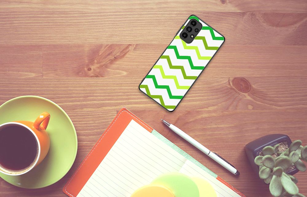Samsung Galaxy A13 4G Back Case Zigzag Groen B2C Telecom