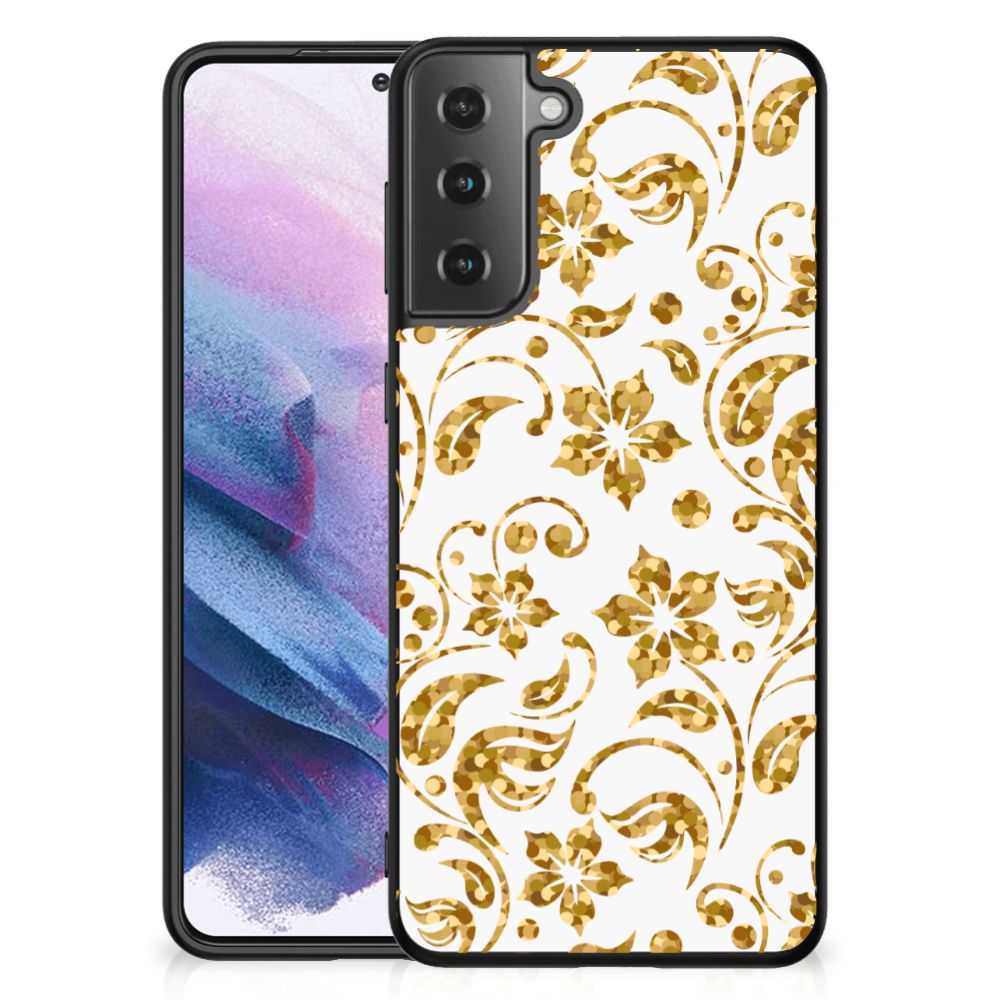Samsung Galaxy S21 Plus Bloemen Hoesje Gouden Bloemen B2C Telecom