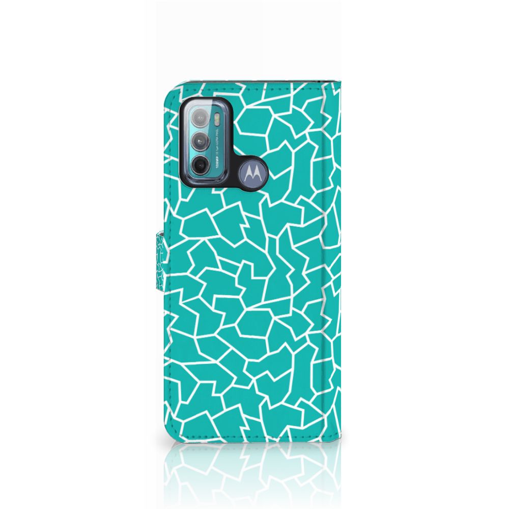 Motorola Moto G60 Hoesje Cracks Blue
