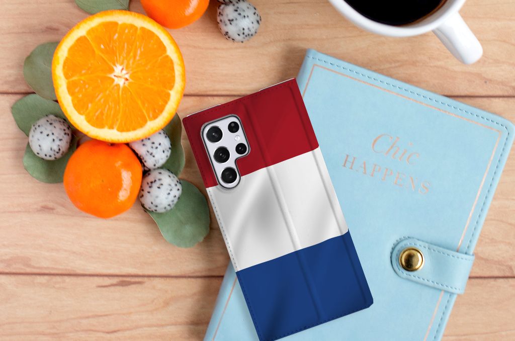 Samsung Galaxy S22 Ultra Standcase Nederlandse Vlag - B2C Telecom