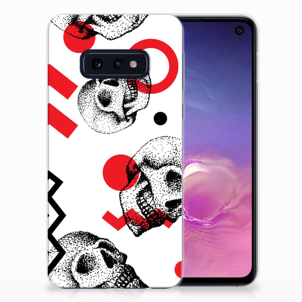 Silicone Back Case Samsung Galaxy S10e Skull Red