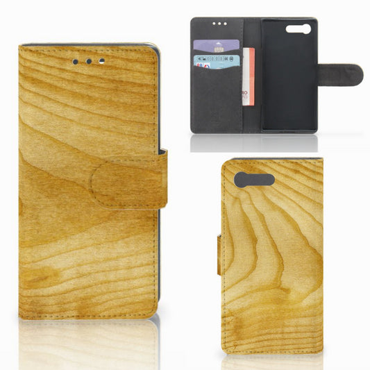 Sony Xperia X Compact Book Style Case Licht Hout