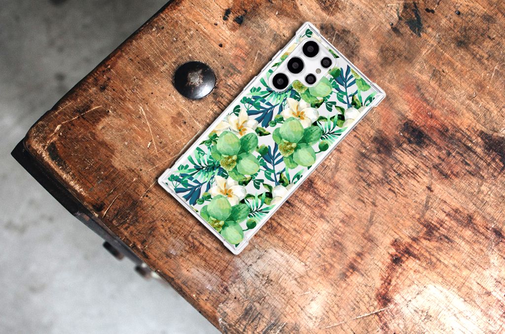 Samsung Galaxy S22 Ultra Case Orchidee Groen B2C Telecom