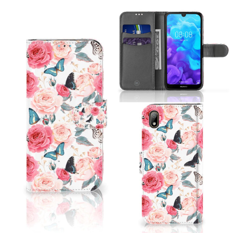 Huawei Y5 (2019) Hoesje Butterfly Roses