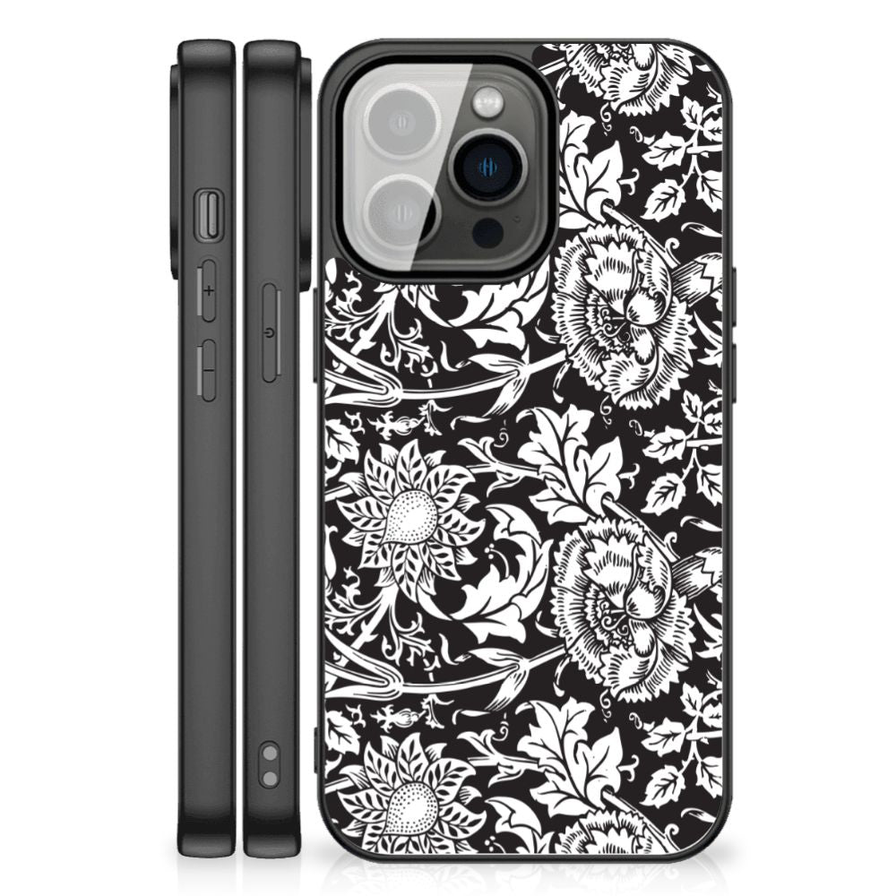iPhone 13 Pro Max Bloemen Hoesje Black Flowers B2C Telecom