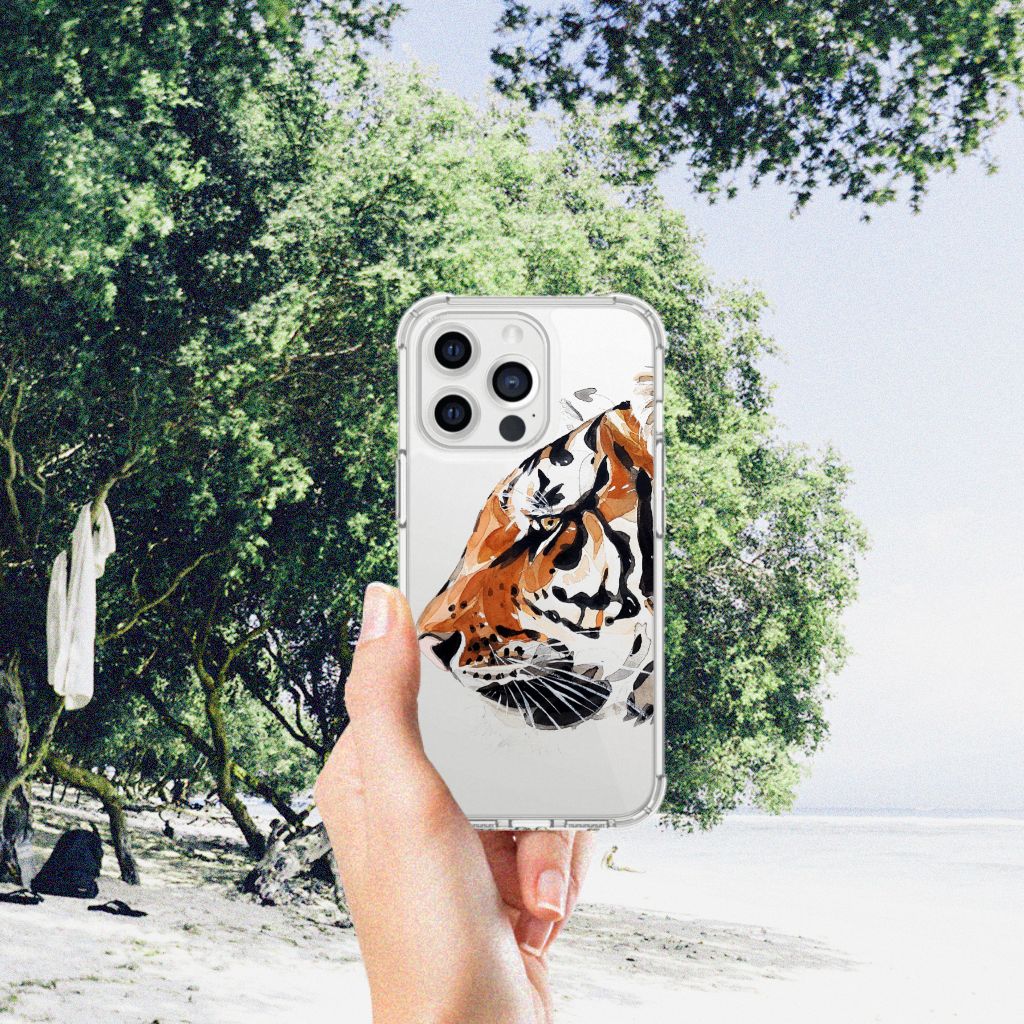 Back Cover iPhone 13 Pro Max Watercolor Tiger - B2C Telecom