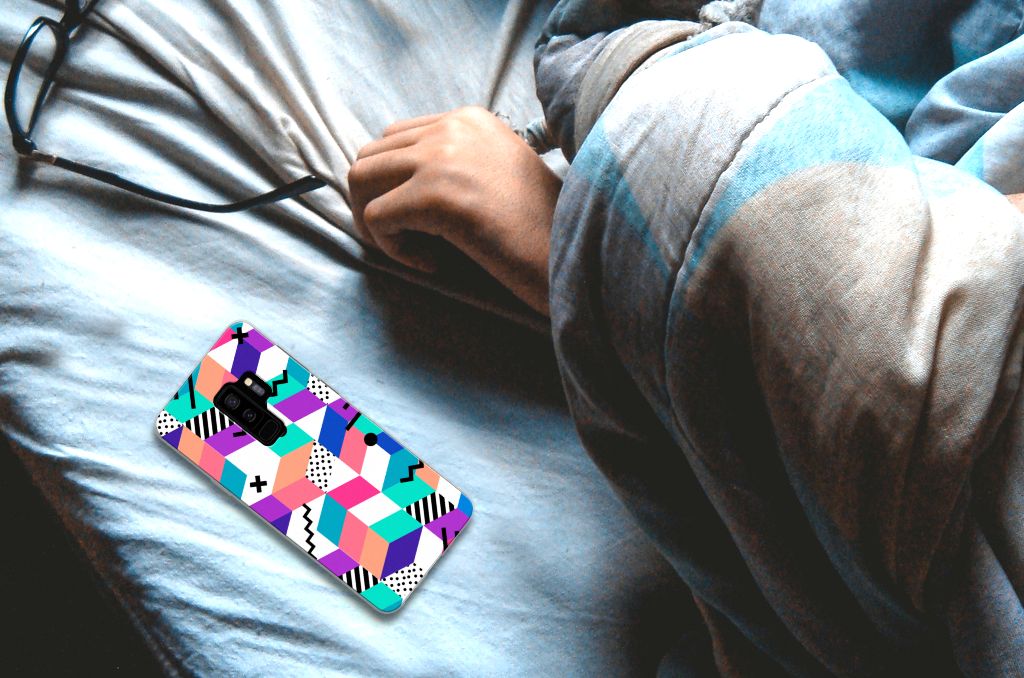 Samsung Galaxy S9 Plus TPU Hoesje Blokken Kleurrijk
