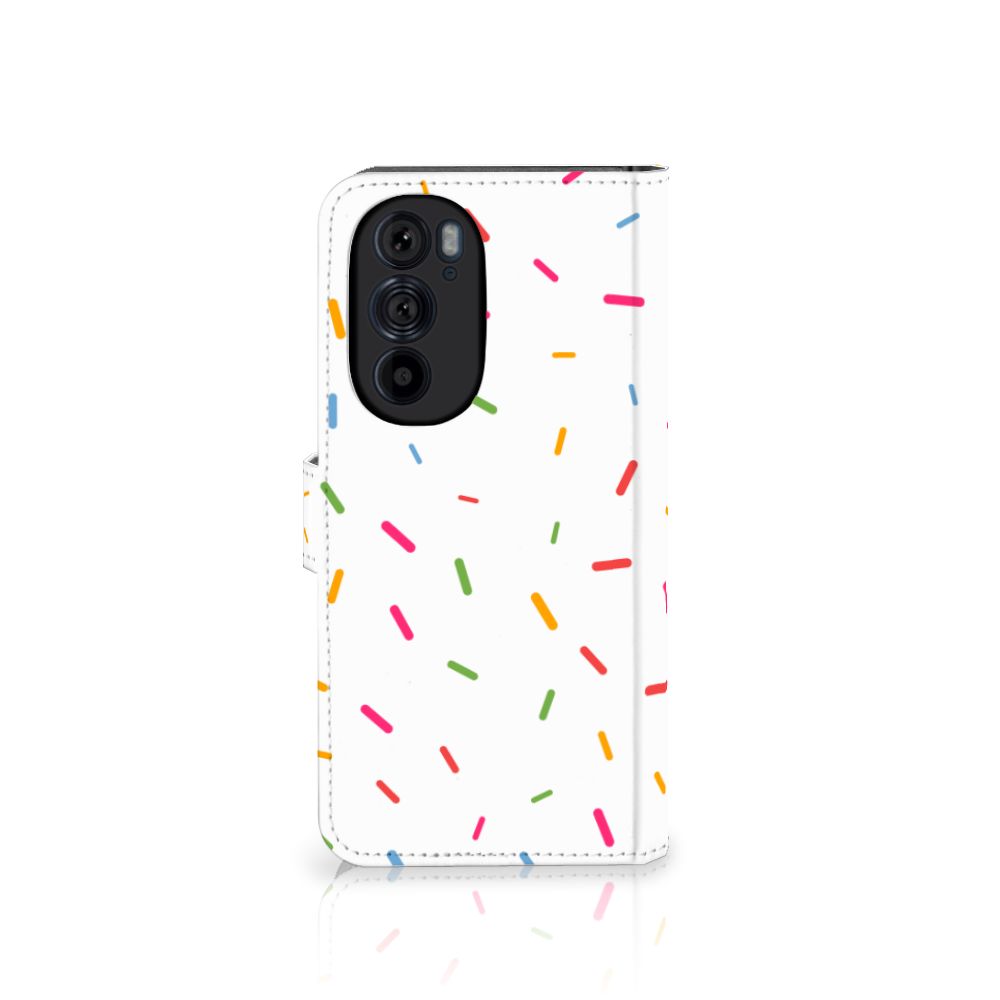 Motorola Edge 30 Pro Book Cover Donut Roze