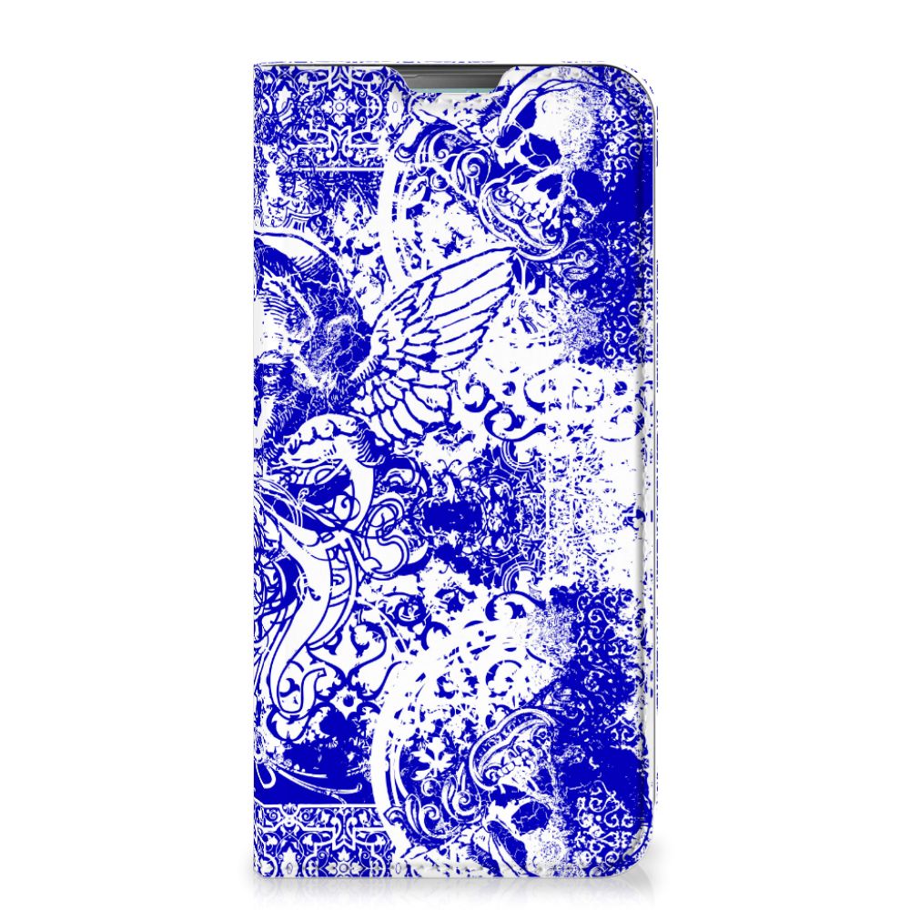 Mobiel BookCase Nokia 3.4 Angel Skull Blauw - B2C Telecom