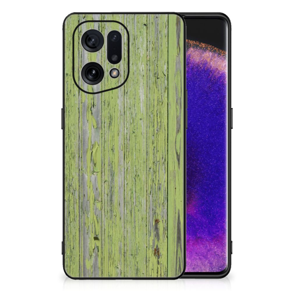 OPPO Find X5 Houten Print Telefoonhoesje Green Wood