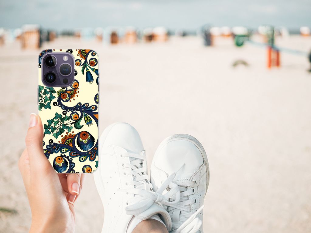 Siliconen Hoesje Apple iPhone 14 Pro Barok Flower B2C Telecom