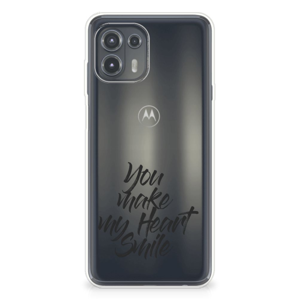 Motorola Edge 20 Lite Siliconen hoesje met naam Heart Smile