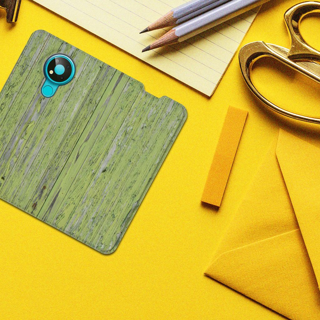 Nokia 3.4 Book Wallet Case Green Wood - B2C Telecom