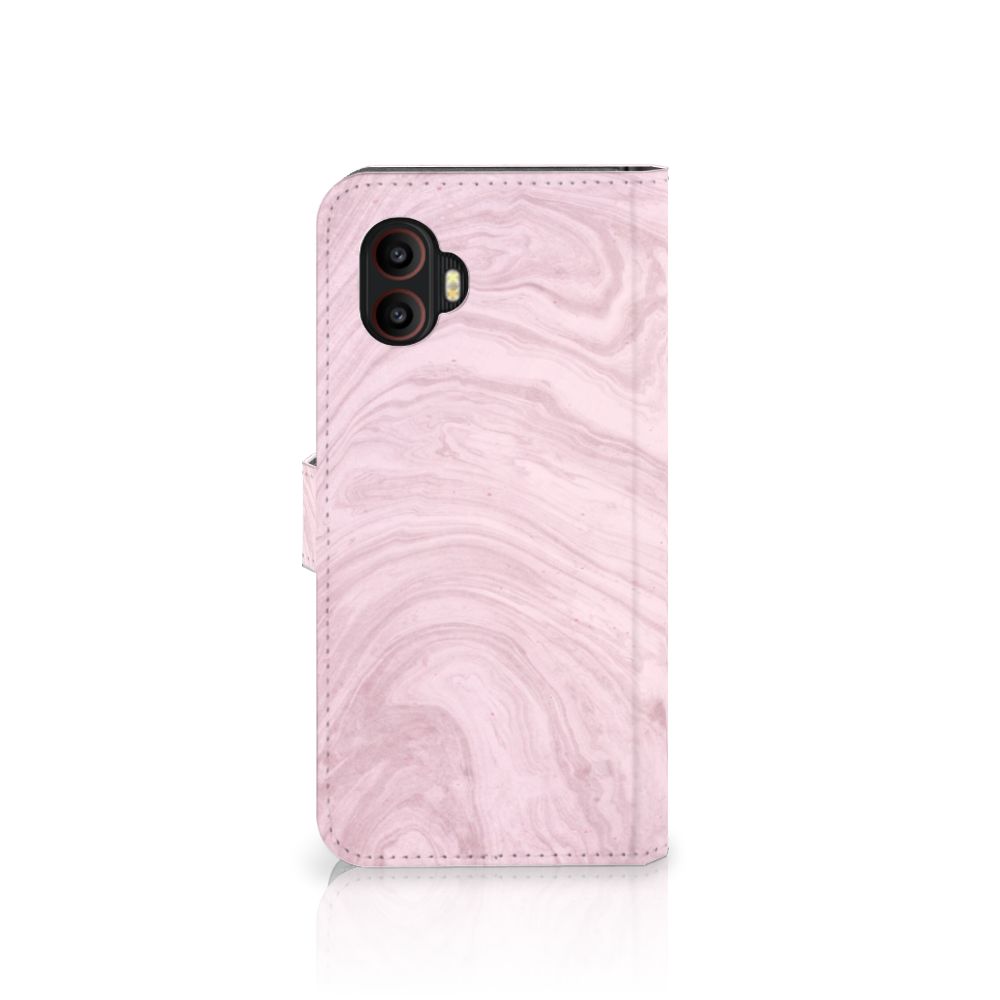 Samsung Galaxy Xcover 6 Pro Bookcase Marble Pink - Origineel Cadeau Vriendin