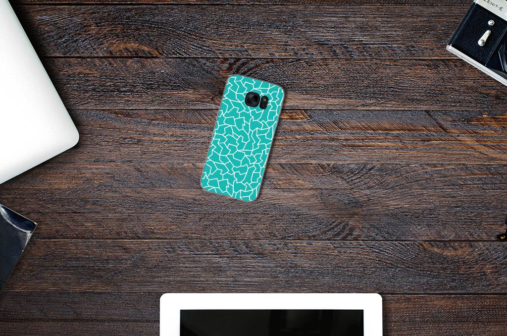 Samsung Galaxy S7 Hoesje maken Cracks Blue