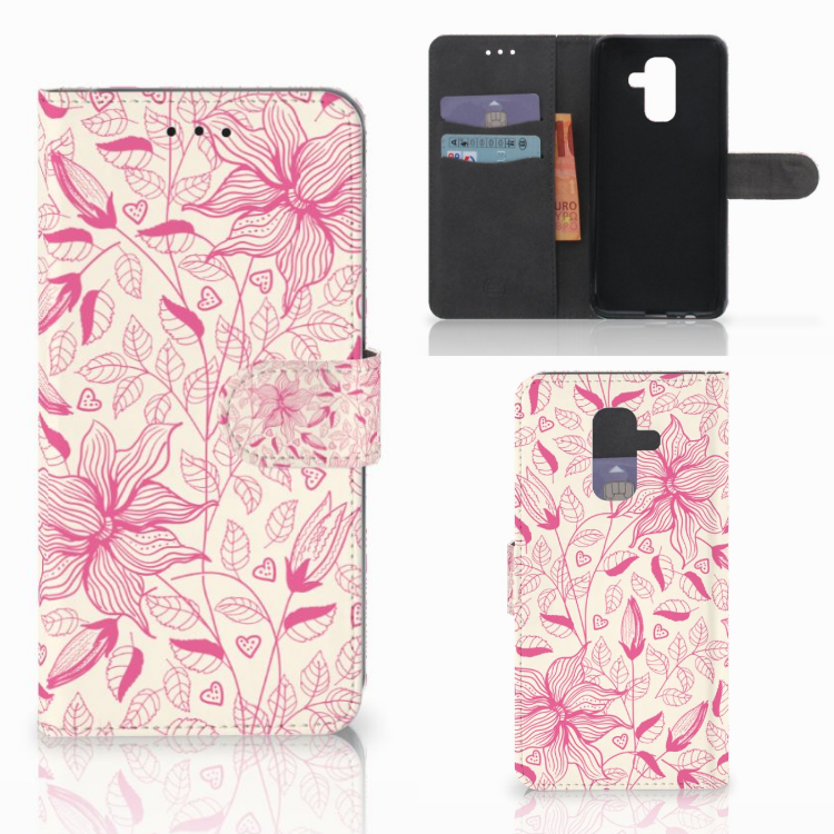 Samsung Galaxy A6 Plus 2018 Hoesje Pink Flowers