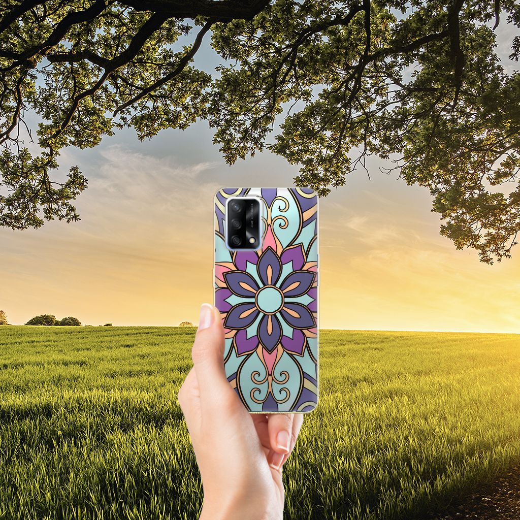 OPPO A74 4G TPU Case Purple Flower B2C Telecom