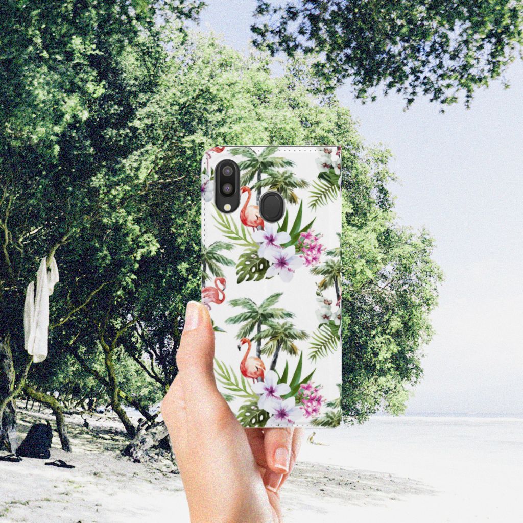Samsung Galaxy M20 Hoesje maken Flamingo Palms