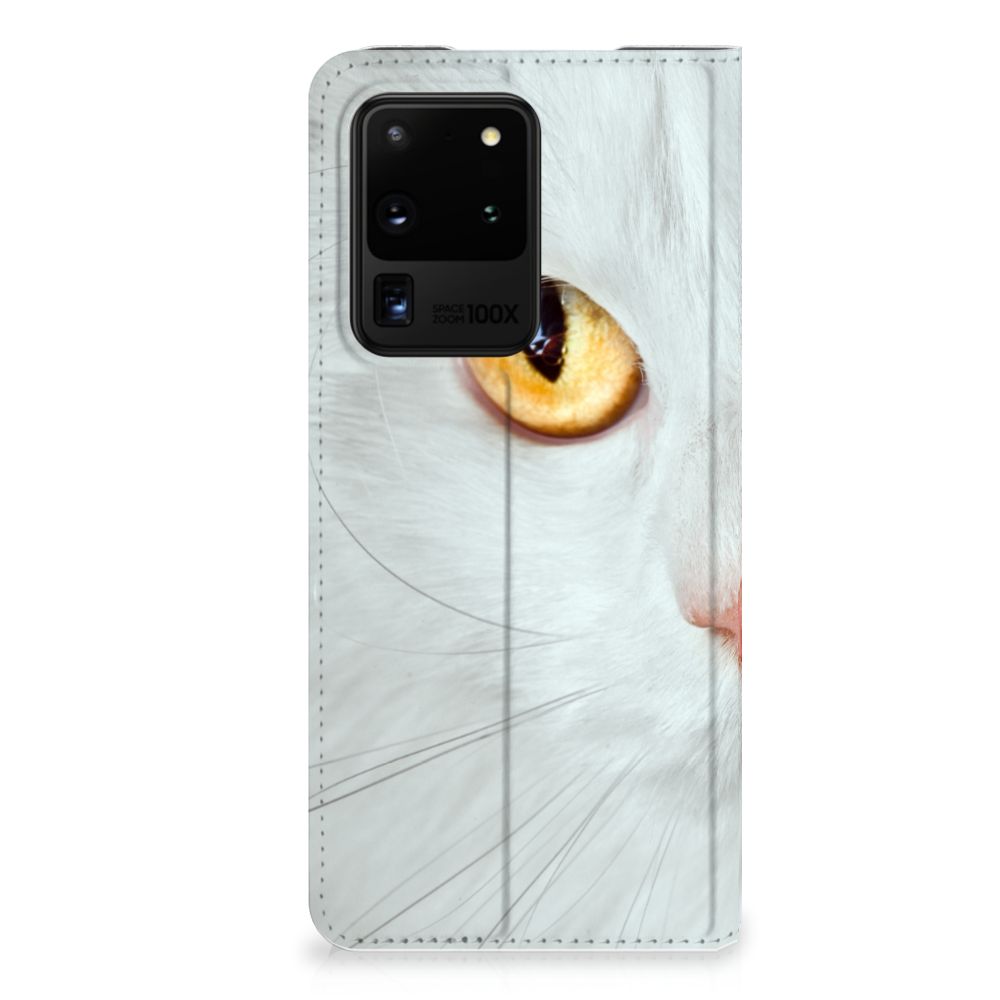 Samsung Galaxy S20 Ultra Hoesje maken Witte Kat - B2C Telecom