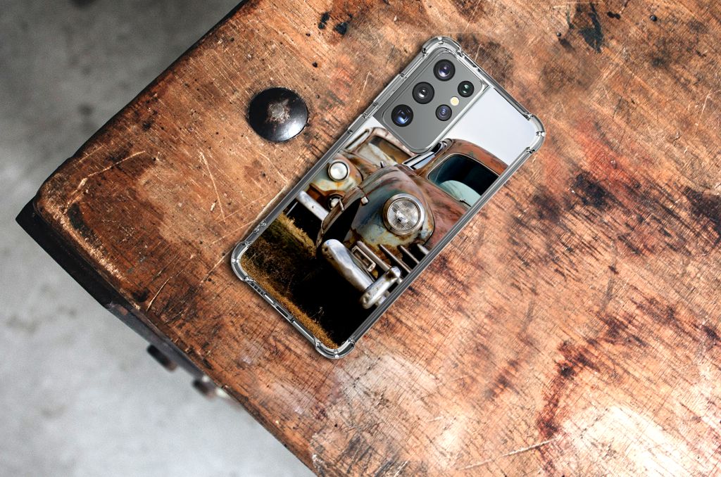 Samsung Galaxy S21 Ultra Anti-shock Hoesje met foto Vintage Auto B2C Telecom