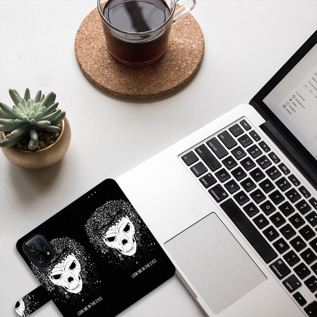 Telefoonhoesje met Naam OPPO Find X5 Skull Hair