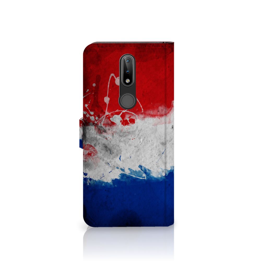 Nokia 2.4 Bookstyle Case Nederland met artistieke Nederlandse vlag design.