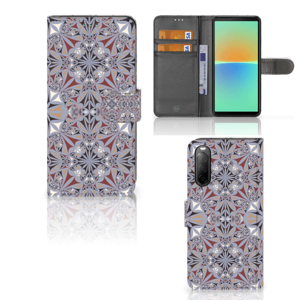 Sony Xperia 10 IV Bookcase Flower Tiles