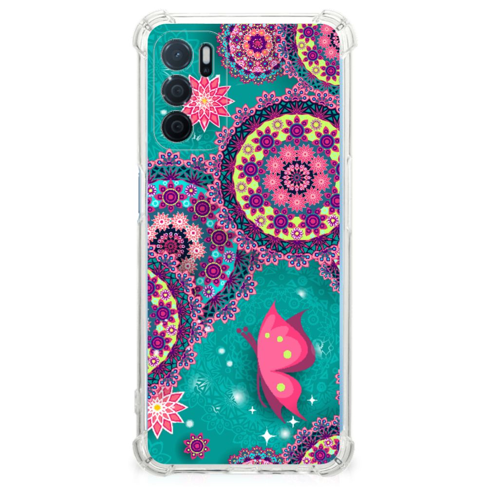 OPPO A16 | A16s | A54s Back Cover Cirkels en Vlinders