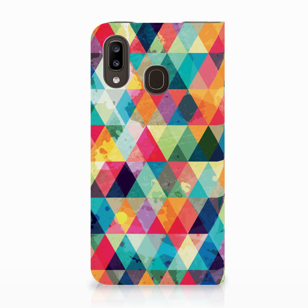 Samsung Galaxy A30 Hoesje met Magneet Geruit