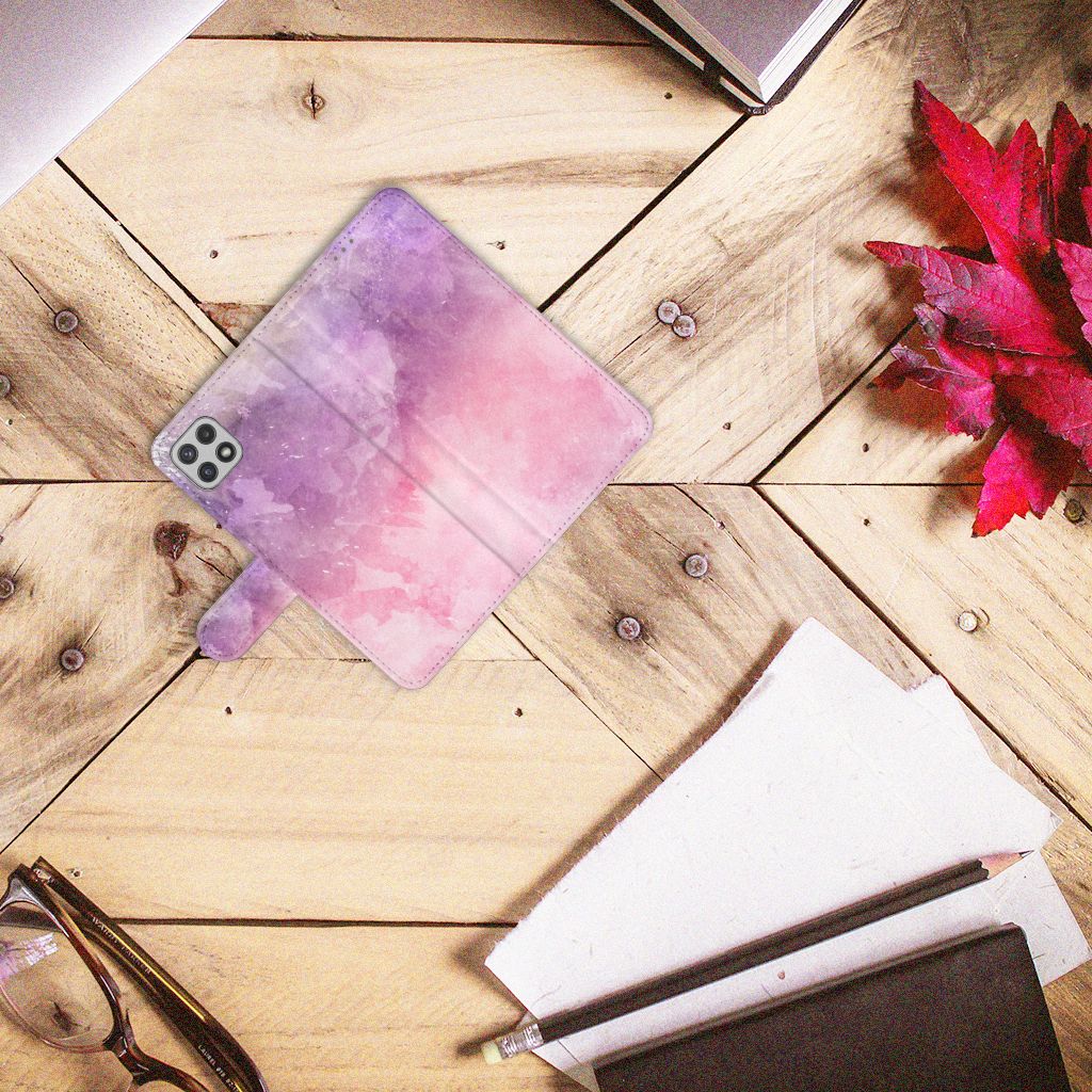 Hoesje Samsung Galaxy A22 5G Pink Purple Paint