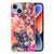 Apple iPhone 14 TPU Case Bosje Bloemen met kleurrijke bloemenmotief en smartphone erachter.