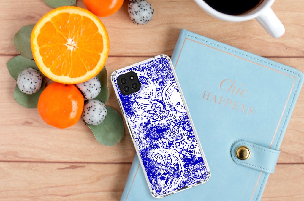 Extreme Case Samsung Galaxy A22 5G Angel Skull Blauw B2C Telecom