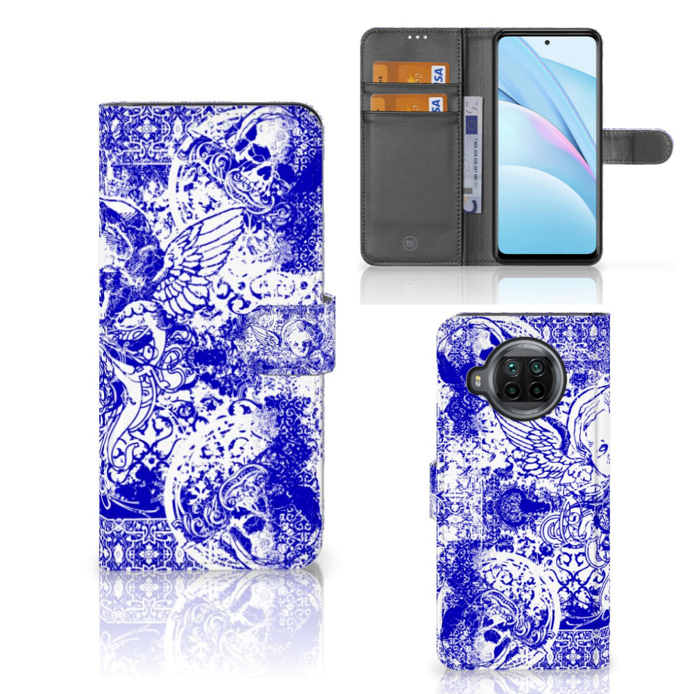 Telefoonhoesje met Naam Xiaomi Mi 10T Lite Angel Skull Blauw