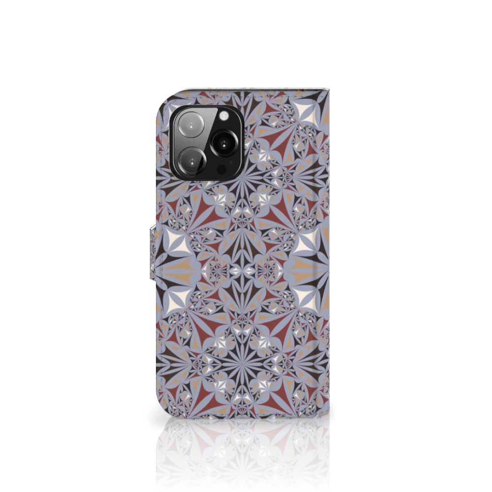 iPhone 13 Pro Max Bookcase Flower Tiles