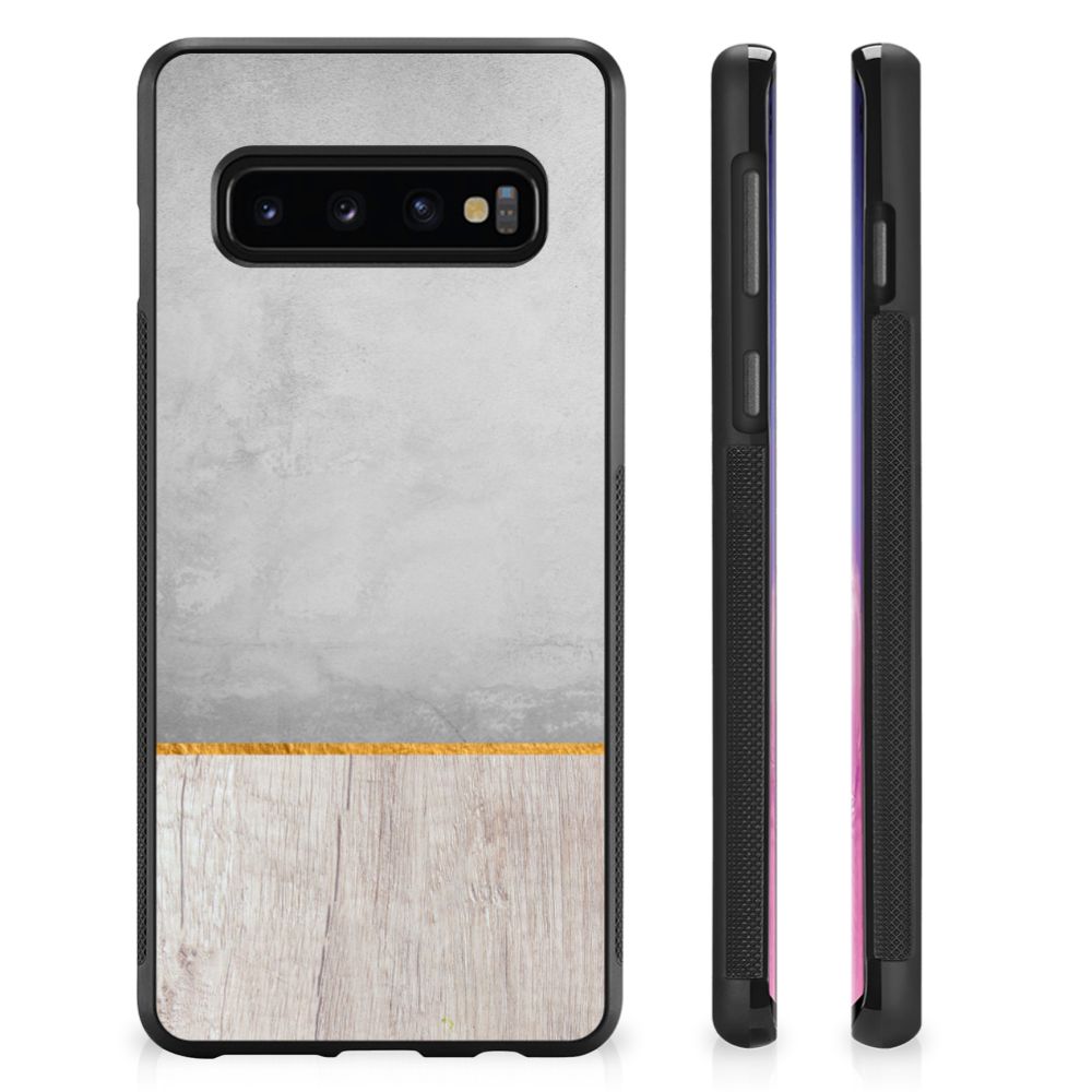 Samsung Galaxy S10+ Grip Case Wood Concrete